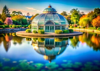 Fototapeta premium Belle Isle Conservatory Reflection - Tilt-Shift View