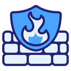 Firewall blue color style icon