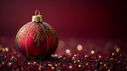 Obraz premium Sparkling red Christmas ornament
