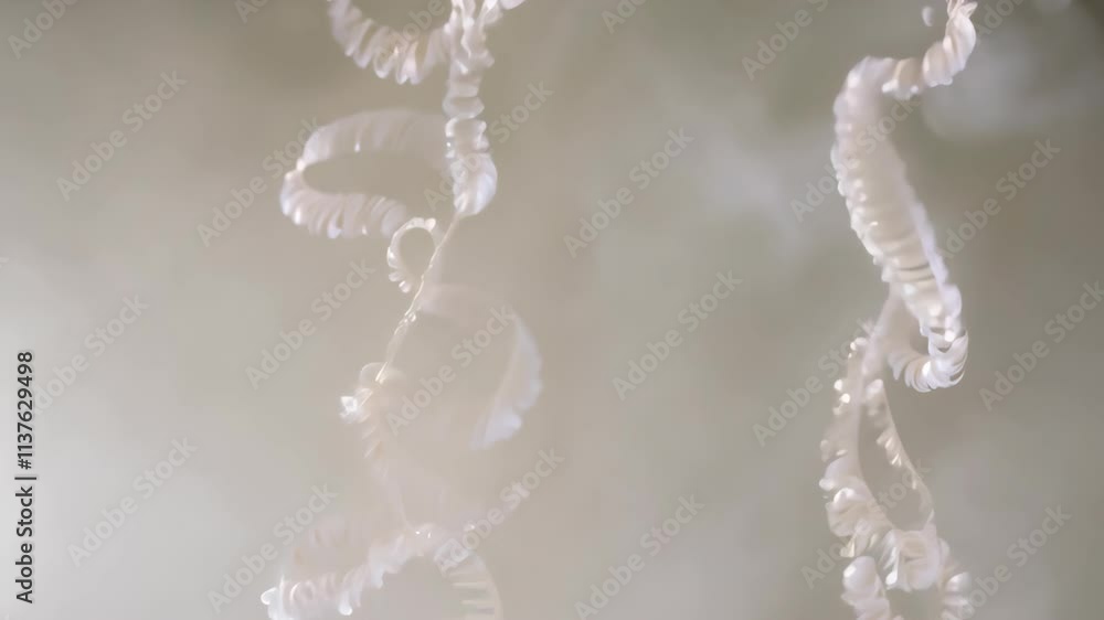 Poster elegant spirals hanging gracefully in a softly lit space create a serene atmosphere perfect for rela
