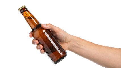 hand holding bottle of beer