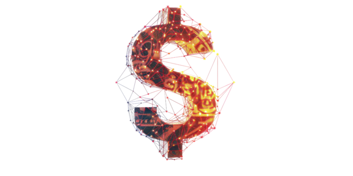 Dollar Sign Network: Abstract Symbol of Global Finance and Economy
