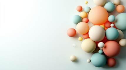 Colorful balloon-inspired orbs abstract art digital creation modern aesthetic close-up playful design concept