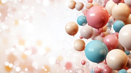 Colorful balloon design abstract art digital vibrant environment close-up view playful concept for seo impact