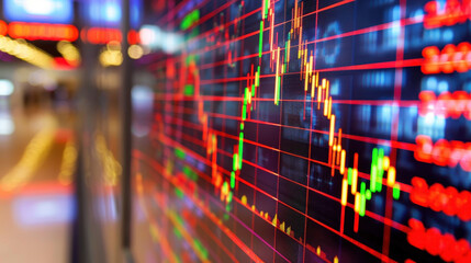 Fototapeta premium Dynamic Stock Market Data: A Visual Representation of Financial Trends