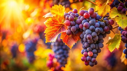 Fall Grapes Soft Background - AI Photo