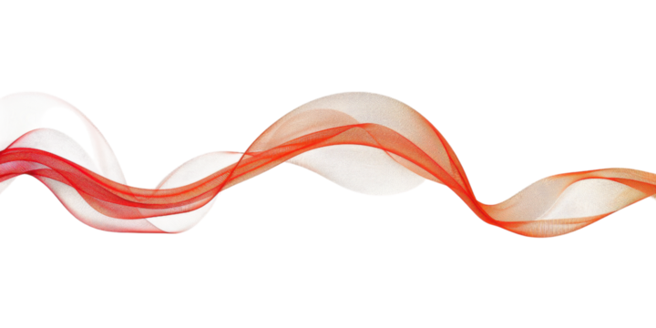 Abstract Red and White Flowing Fabric: Elegant Swirling Wave Design