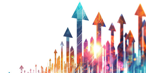 Abstract Growth: Colorful Arrows Representing Business Success and Progress