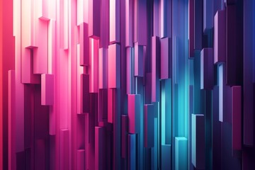 Abstract Colorful 3D Geometric Blocks Background.
