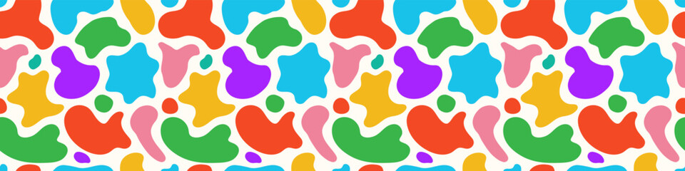 Pattern abstract organic shapes colorful style vector