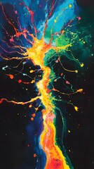 Obraz premium 89. An artistic representation of how the nervous system responds to stress, depicted in dynamic colors