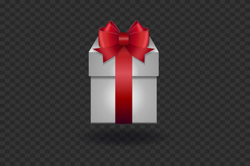 Holiday and New Year gifts. Boxes with beautiful ribbon and bow. Vector illustration