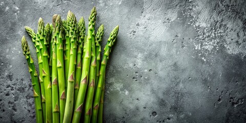 Minimalist Asparagus on Concrete, Fresh Green Vegetables