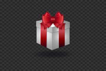 Holiday and New Year gifts. Boxes with beautiful ribbon and bow. Vector illustration