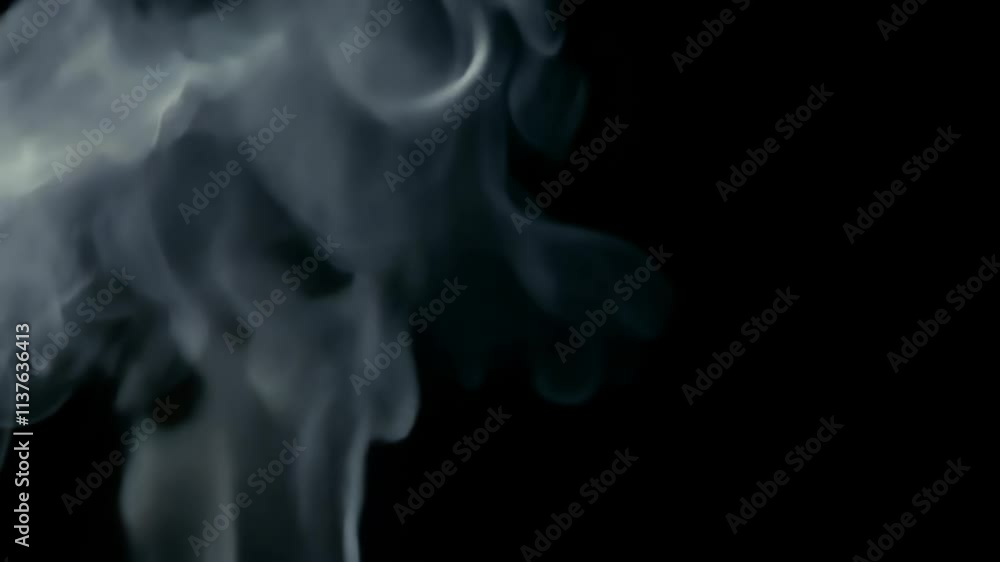 Poster Smoke swirls gracefully in a dark backdrop creating a mesmerizing visual effect at an artistic performance