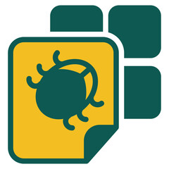 Malware green and yellow color style icon