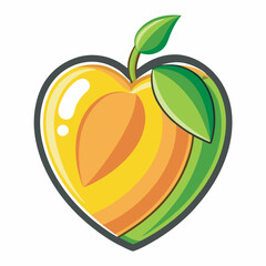 Heart shape with mango vector 