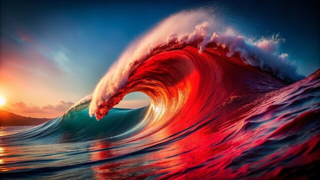 Red Wave Political Movement, Republican Party, Conservative, Election, Patriotic, American Flag, Voting,  2024 Elections,  Right Wing,  Political Campaign,  Wave Illustration,  Abstract Art,  