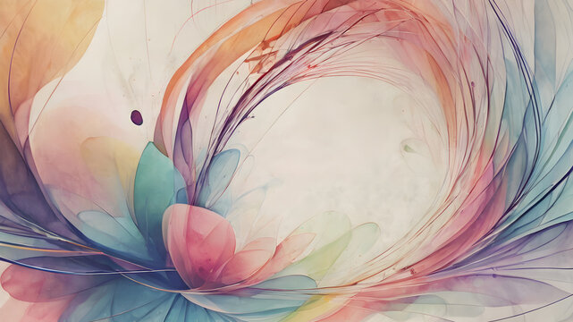 Floral design template with copyspace. Abstract modern floral background design template. AI generated image