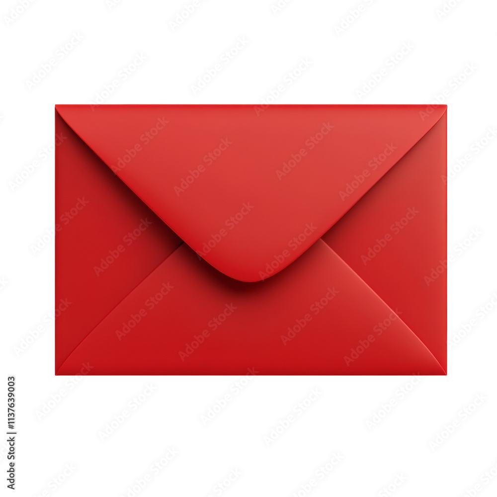 Fototapete 3d rendering red envelope icon isolated on transparent background