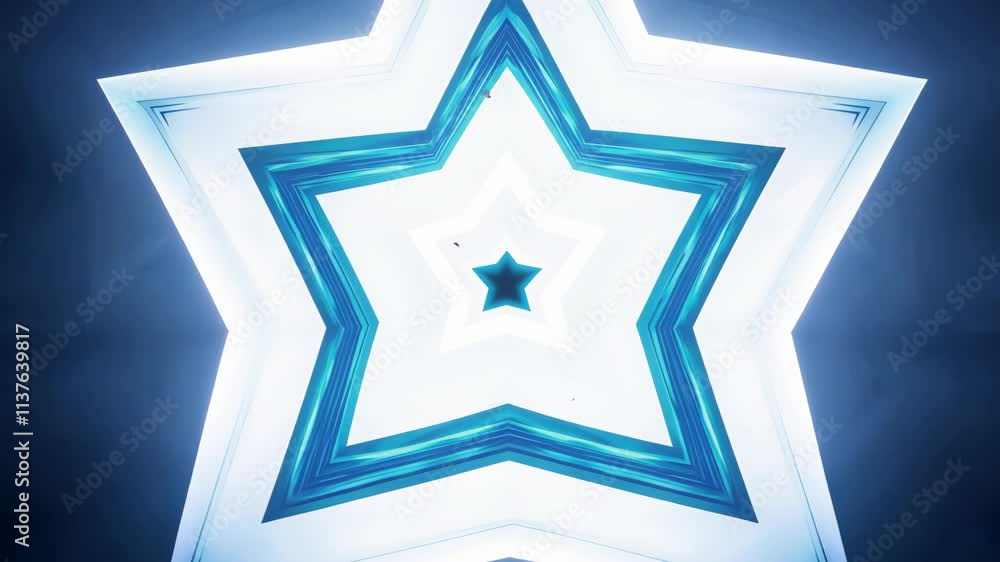 Aufkleber bright star shape with glowing outline showcased against a dark background in an artistic light disp