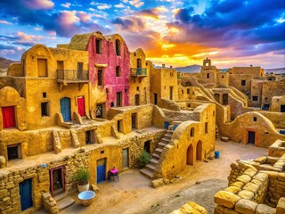 Tunisian Ksar Medenine Granary Ruins - Ancient Fortress Architecture