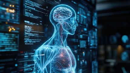 Digital Human Anatomy: A Futuristic Visualization of the Human Body's Nervous System