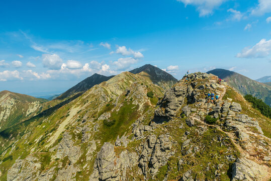 Otrhance mountain ridge in Western Tatras mountains in Slovakia - view near Nizna Magura hill summit