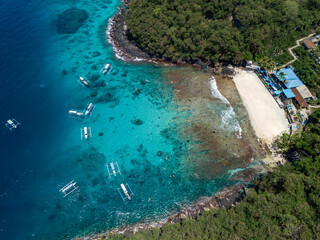 Indonesia, Bali, Aerial view of Blue Lagoon beach