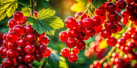 Juicy Red Currant Sprigs: Architectural Photography AI Generative Art