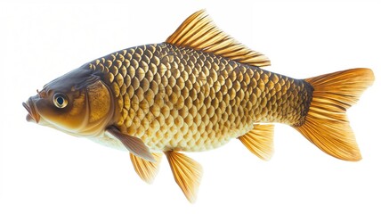 Fototapeta premium Fresh carp fish isolated on white