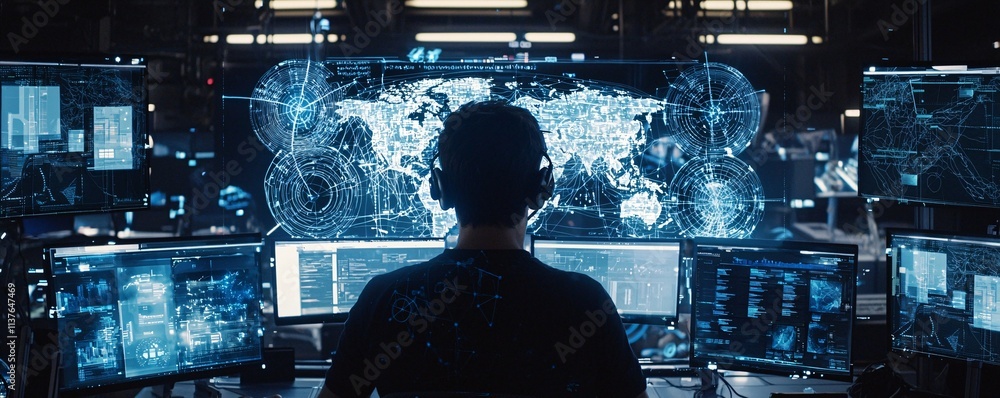 Poster a creative workspace with ar and vr devices being used for collaborative data visualization projects