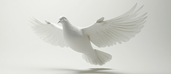 Obraz premium Serene White Dove in Flight: A Symbol of Peace and Hope