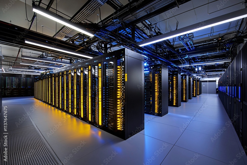 Poster a team of engineers optimizing cloud storage solutions in a brightly lit server room, focusing on da