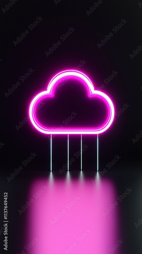 Poster digital transformation, cloud-based data infrastructure, ethereal light glowing from data servers, h