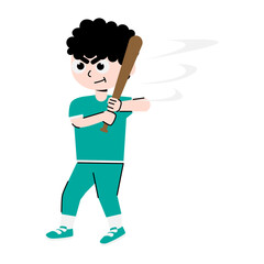 Kid Baseball Character