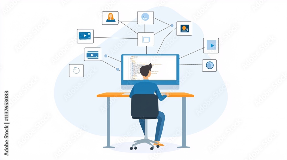 Poster digital transformation, seamless integration of systems, modernizing legacy infrastructure with cutt