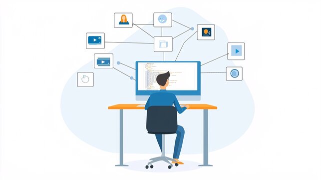 digital transformation, seamless integration of systems, modernizing legacy infrastructure with cutting-edge solutions, dynamic and futuristic