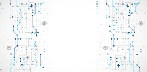 Abstract technology concept. Circuit board, high computer color background. Vector illustration.