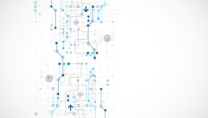 Obraz premium Abstract technology concept. Circuit board, high computer color background. Vector illustration.