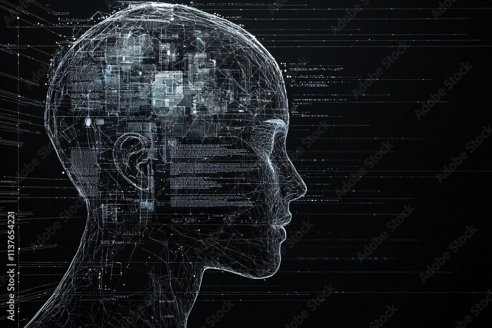 Poster ai-enhanced digital transformation, smooth integration of predictive analytics, cutting-edge solutio