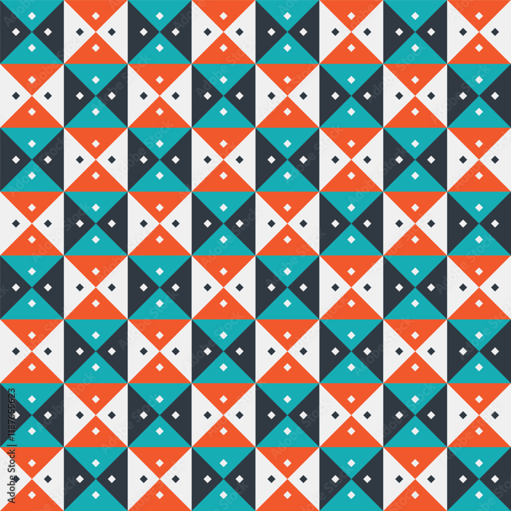 Poster seamless vector textures. colorful patterns with diamond and triangle shapes. design element for tex