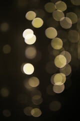 Abstract Golden Bokeh Background with Defocused Circular Lights