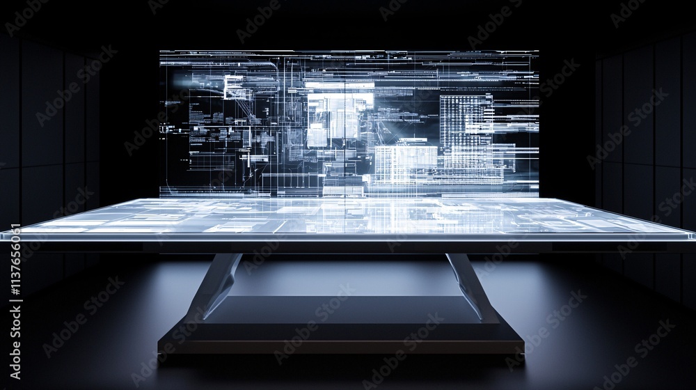 Aufkleber high-tech virtual workspace for process collaboration with holographic projections