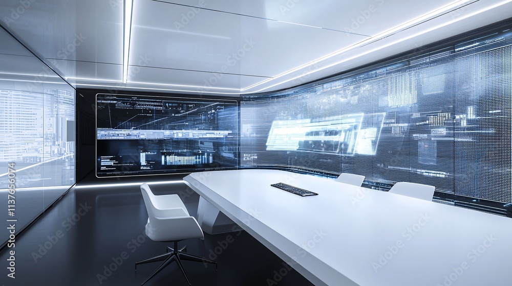 Aufkleber high-tech virtual workspace for process collaboration with holographic projections