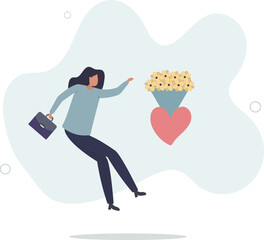 Valentine's Day concept.Seasonal holiday .flat characters.