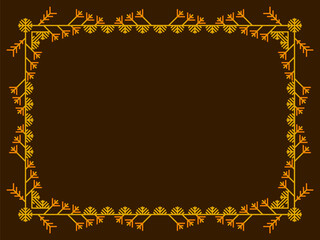 Snowflakes frame for Christmas and New Year greetings. Winter frame with snowflakes in geometric line art style. Design for greeting card, flyers and invitations. Vector illustration