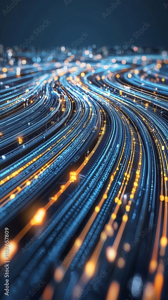 Poster a conceptual illustration of digital transformation leveraging ai for process enhancement, depicting