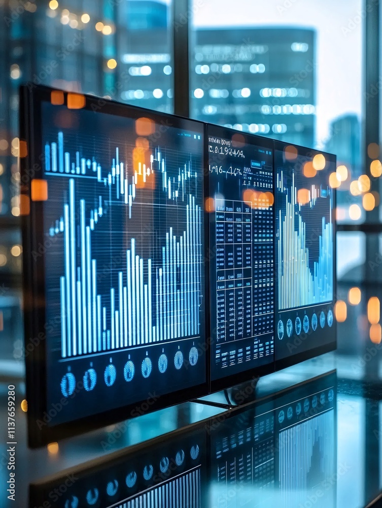 Aufkleber analytics as the centerpiece of digital transformation processes, featuring glowing holograms, real-