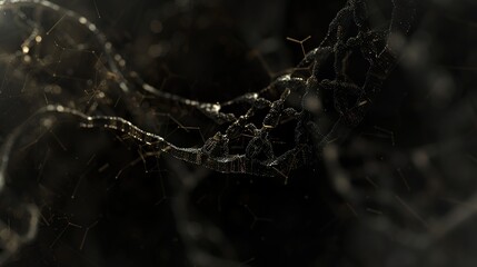 Close-up of intricate double helix structures representing ancient DNA molecules, highlighting the complexity and historical significance of genetic material, with copy space for text or design.